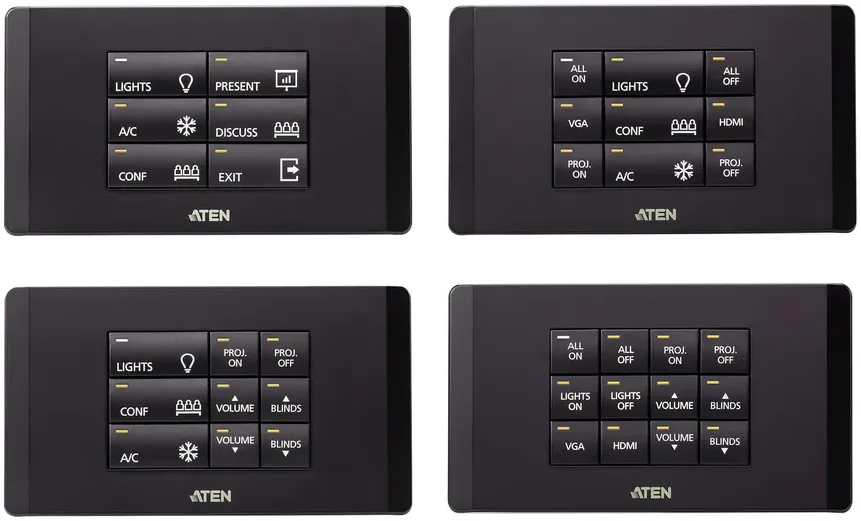 ATEN VK112EU1 12-кнопочная панель управления, EU, 2 Gang, черная